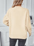 Damen Pullover V-Ausschnitt mit Zopfstrick - Langarm Strickjacke